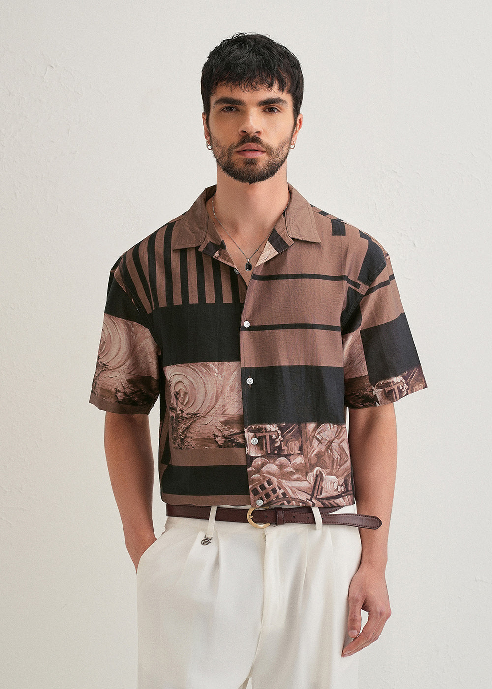 Men's Premium Black & Brown Check Cotton Casual Shirt | Full Sleeve Regular Fit | S-2XL